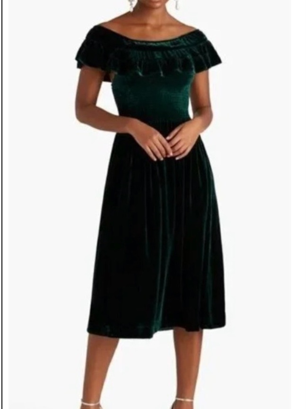Hill House Akilah Nap Dress in Emerald Green Velvet Size XL